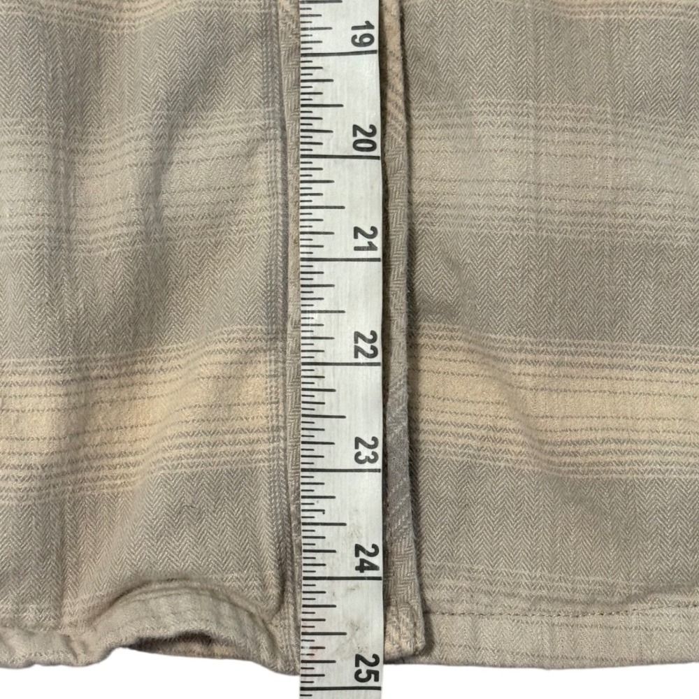 Prana Plaid Flannel Shirt Jacket Womens Size Medium Snap Button Organic Cotton - Picture 3 of 9